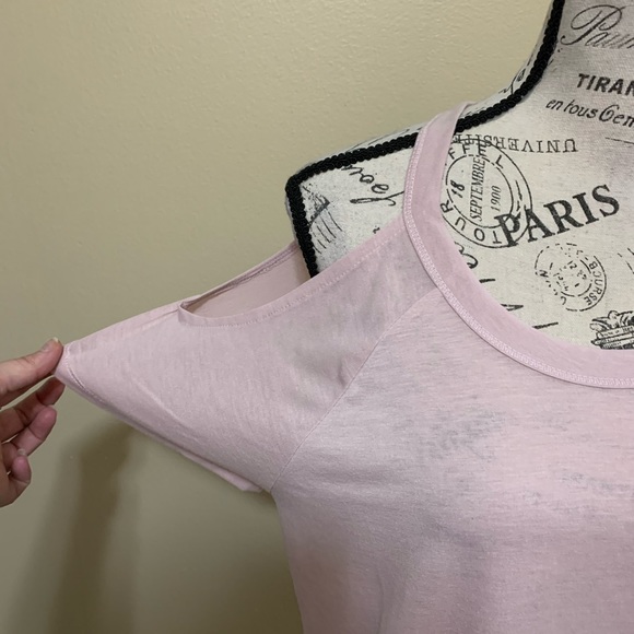 Material Girl Active Pink Cold Shoulder Short Sleeve Shirt Size XL - Picture 5 of 11